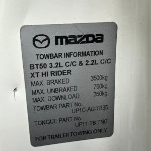 Mazda BT50 2018 White Man Diesel
