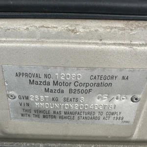Mazda B2500 2006 Silver Man Diesel