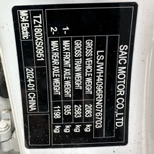 MG MG4 2024 White Auto Electric