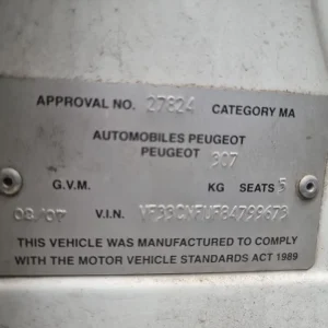 car wrecking PEUGEOT 307 2007