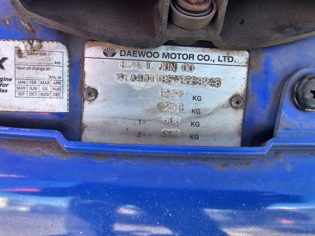 Car Wreckers - Daewoo Matiz 2000 Blue Auto