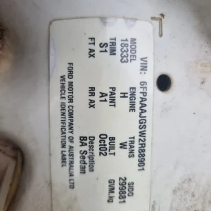 Car Wrecking - Ford Falcon 2001