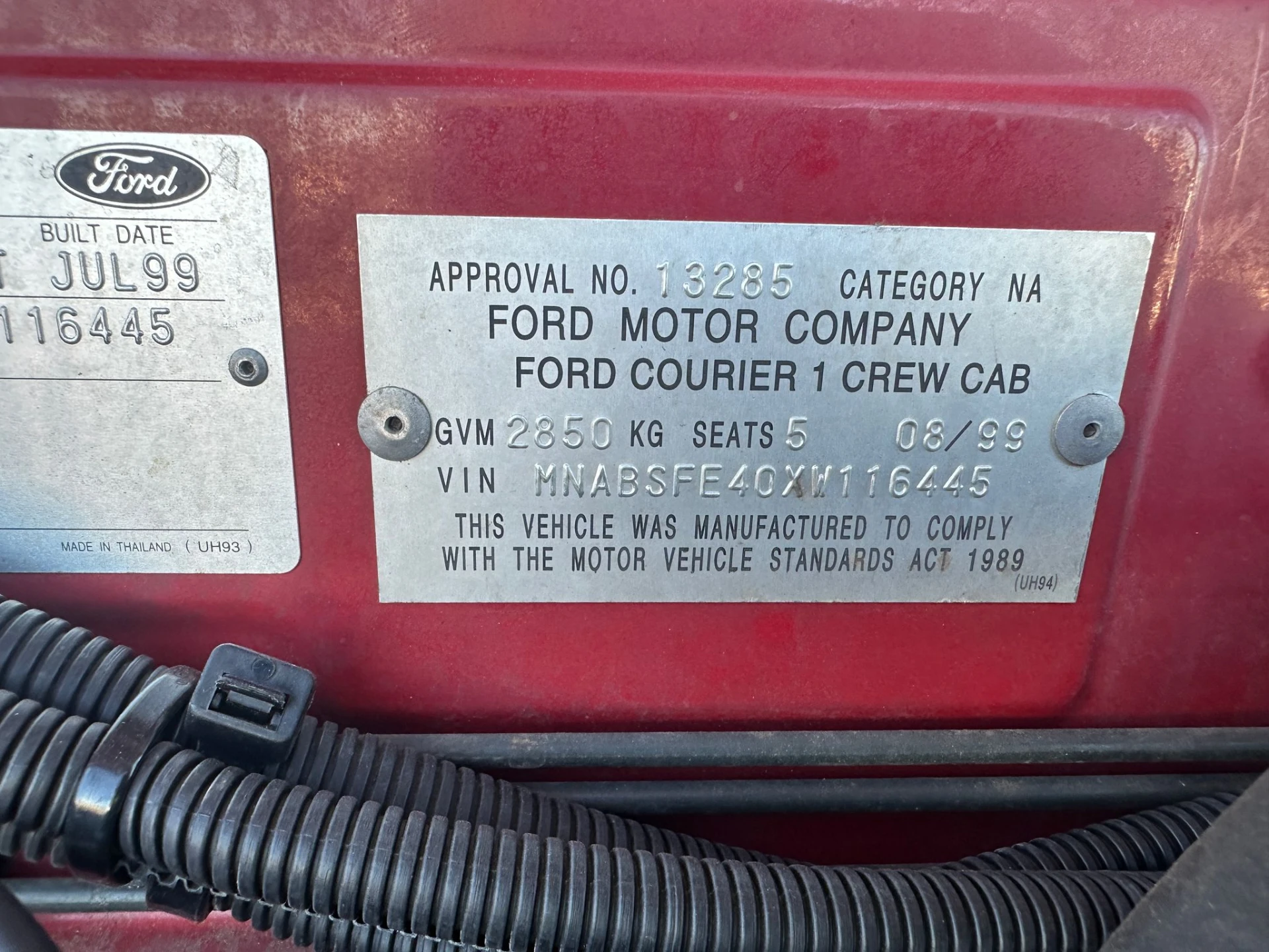 Ford Courier 1999 Red Manual Diesel