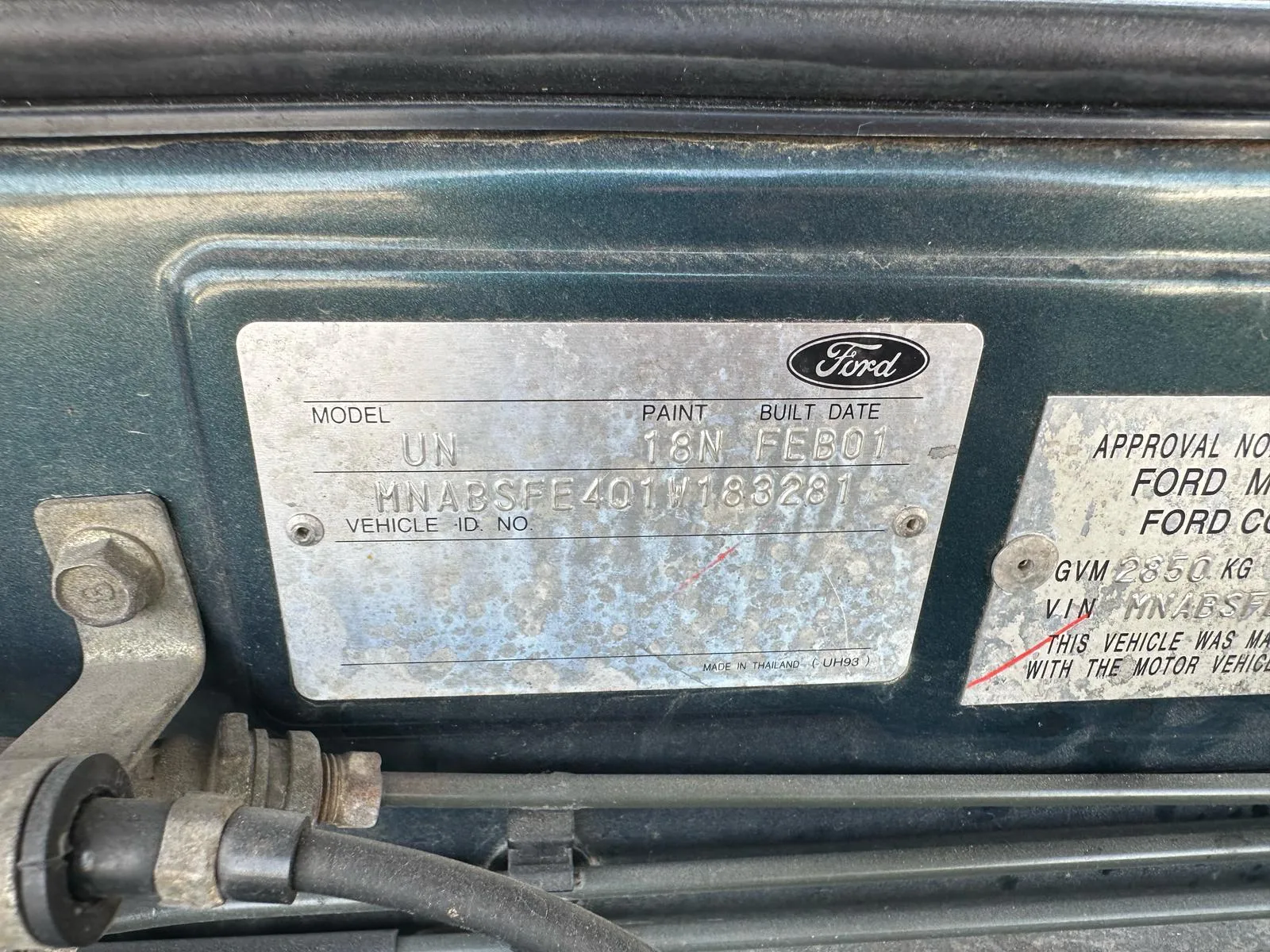 Ford Courier 2001 Green Manual Diesel