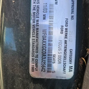 Ford Focus 2003 Green Auto Petrol