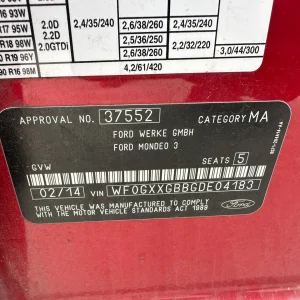 Ford Mondeo 2013 Red Auto Diesel