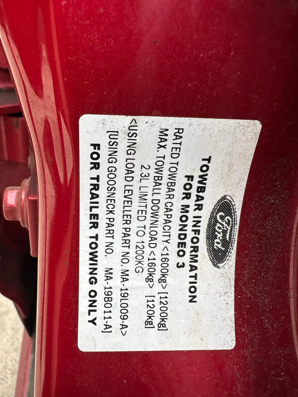 Ford Mondeo 2013 Red Auto Diesel