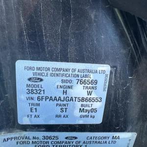 Ford Territory 2005 Black Auto Petrol