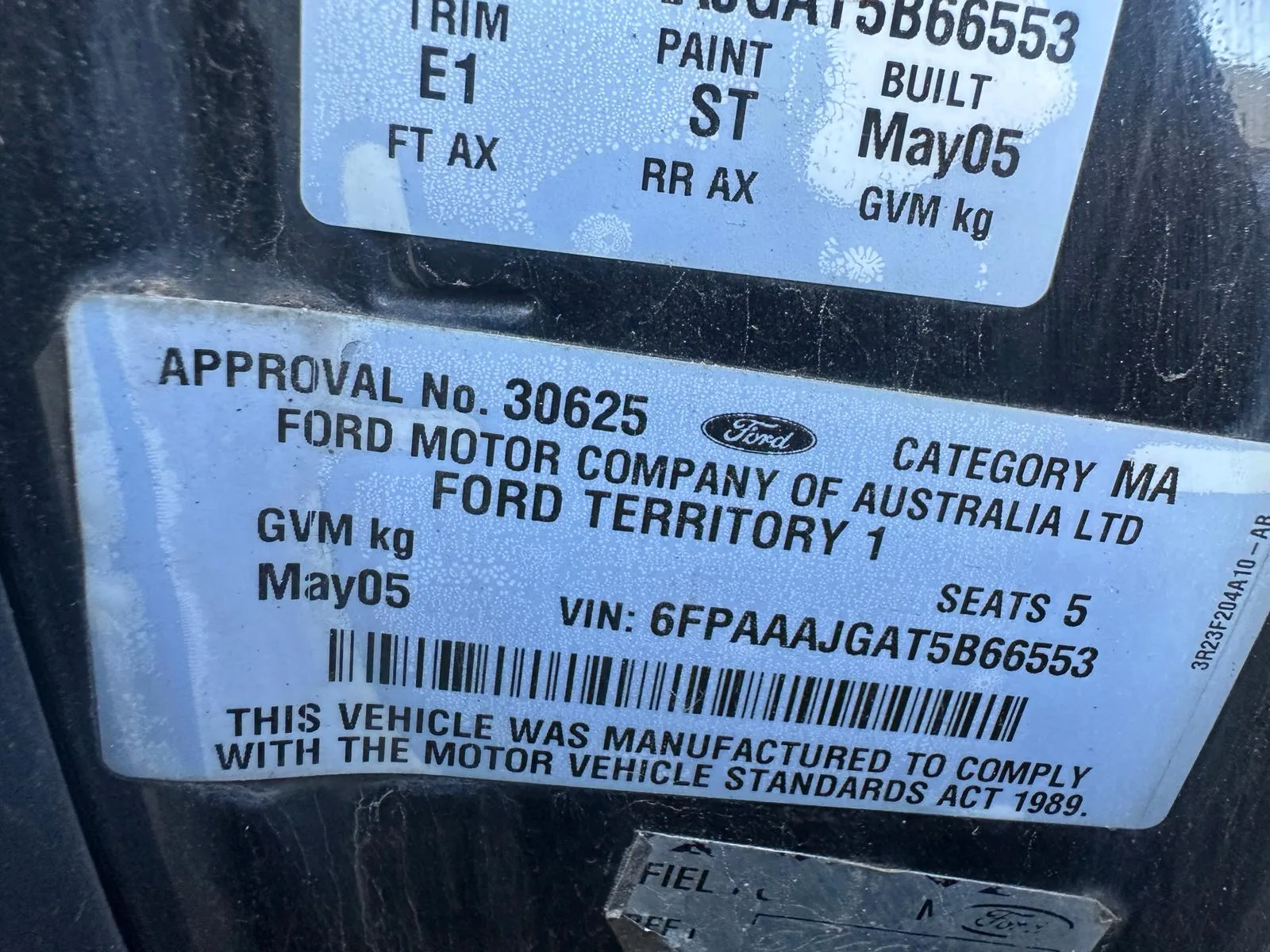 Ford Territory 2005 Black Auto Petrol