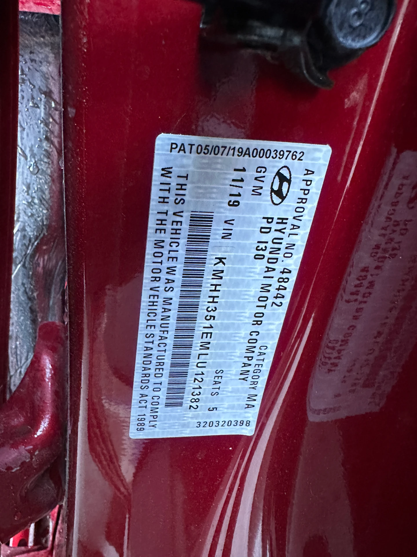 Hyundai i30 2019 Red Auto Petrol