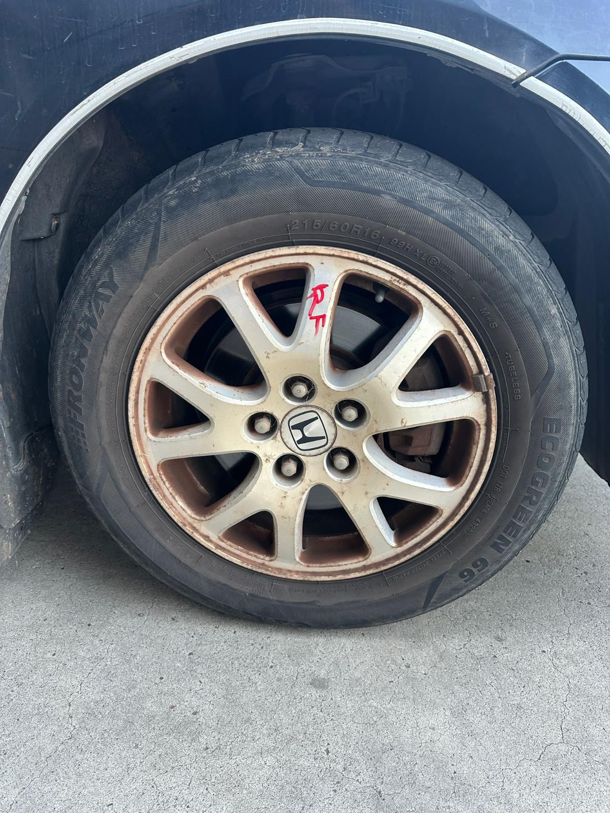 HONDA ODYSSEY RB 07/204-03/2009 RIGHT FRONT WHEEL ALLOY FACTORY 16X6.5IN