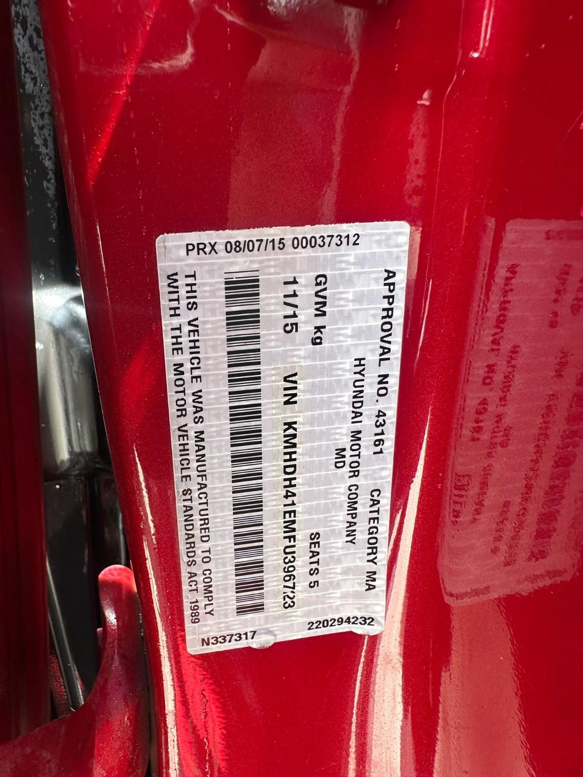 HYUNDAI ELANTRA MD 03/2011-11/2015 RIGHT REAR DOOR SHELL - Image 11