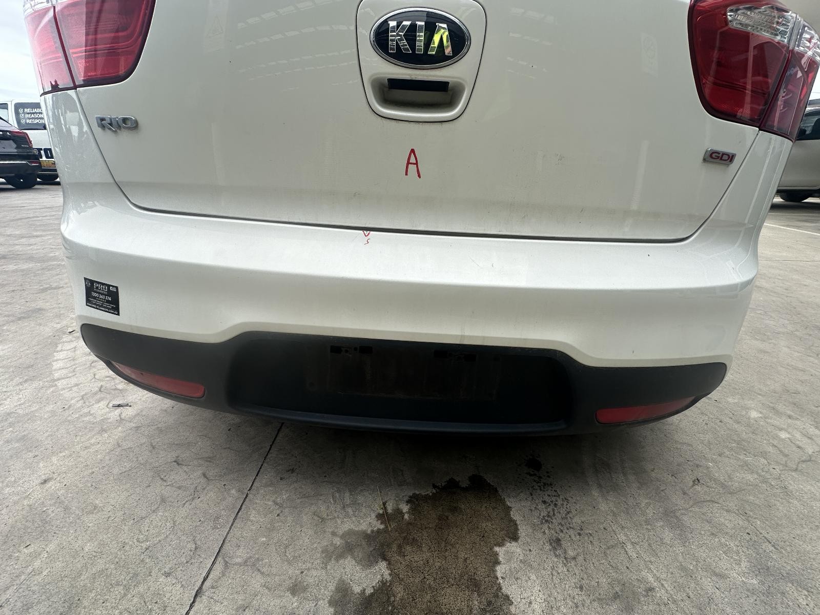 KIA RIO UB 08/2011-10/2014 REAR BUMPER BAR NON PARK SENSOR TYPE 5DR HATCH
