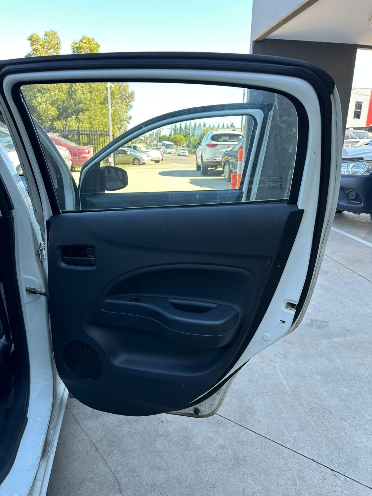 MITSUBISHI MIRAGE LA-LB 12/2012-12/2024 RIGHT REAR DOOR TRIM BLACK CLOTH HATCH