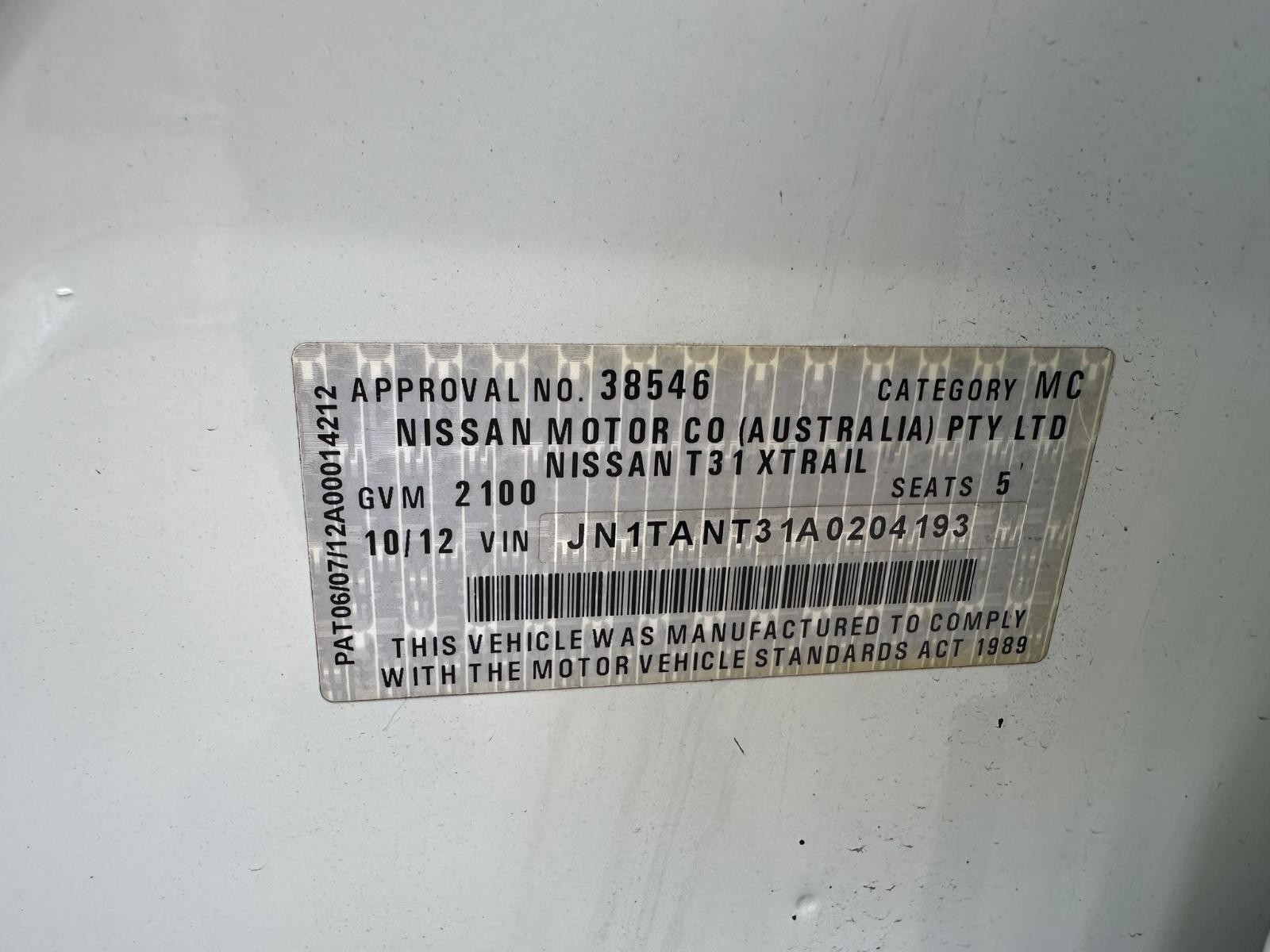 NISSAN XTRAIL T31 09/2007-12/2013 RIGHT REAR 2ND SEAT CLOTH LARGE - Image 11