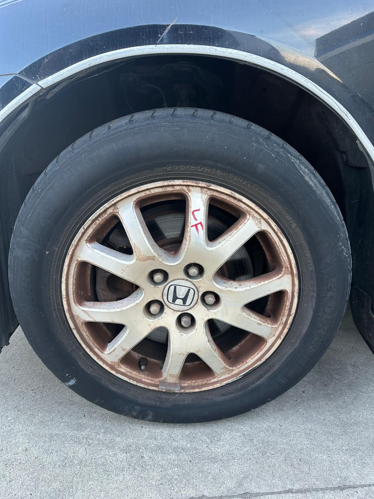 HONDA ODYSSEY RB 07/204-03/2009 LEFT FRONT WHEEL ALLOY FACTORY 16X6.5IN