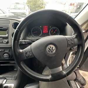 VOLKSWAGEN TIGUAN 5N 05/2008-08/2016 STEERING WHEEL LEATHER BLACK