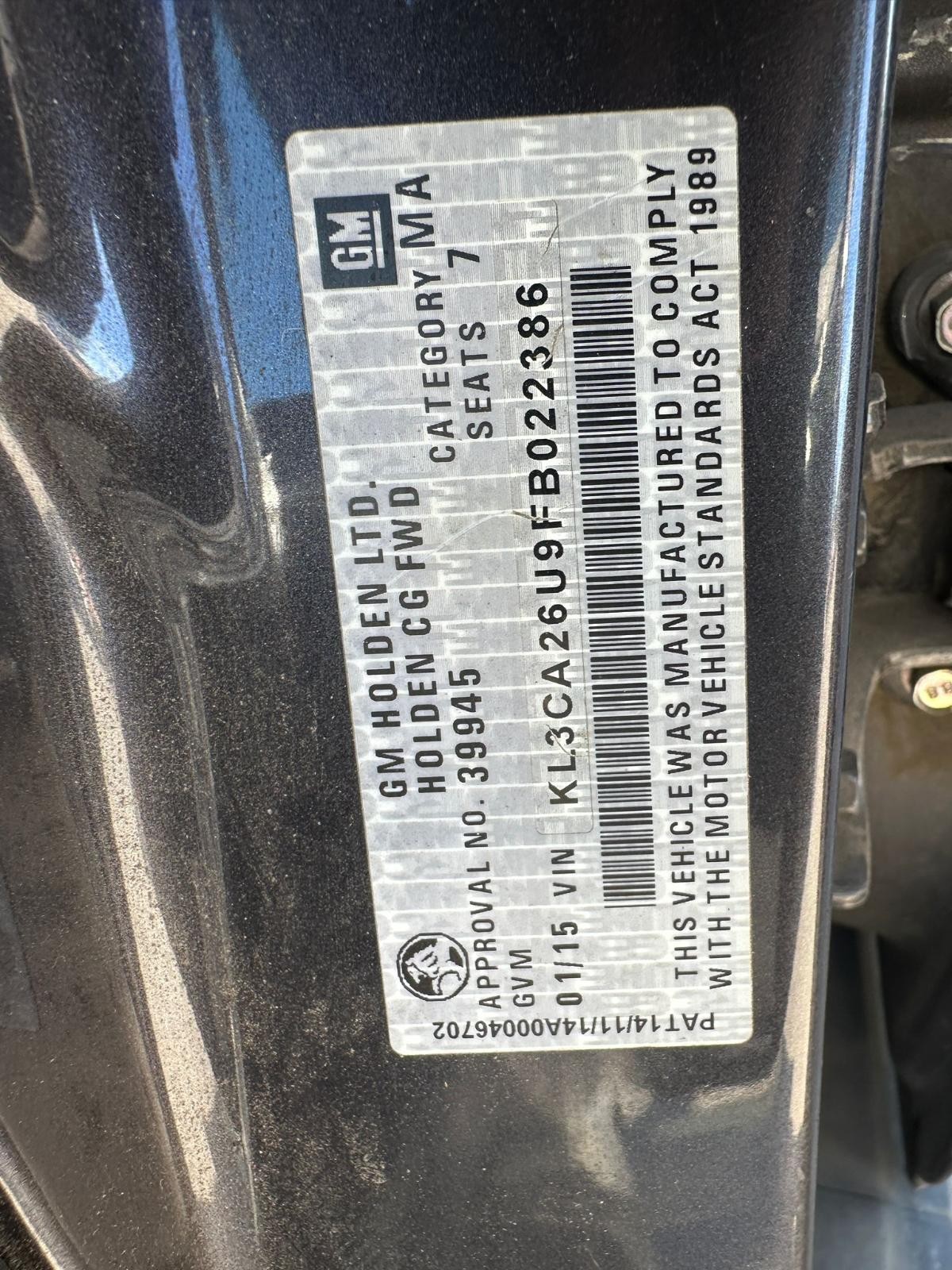 HOLDEN CAPTIVA CG 03/2011-06/2018 CONSOLE LID - Image 11