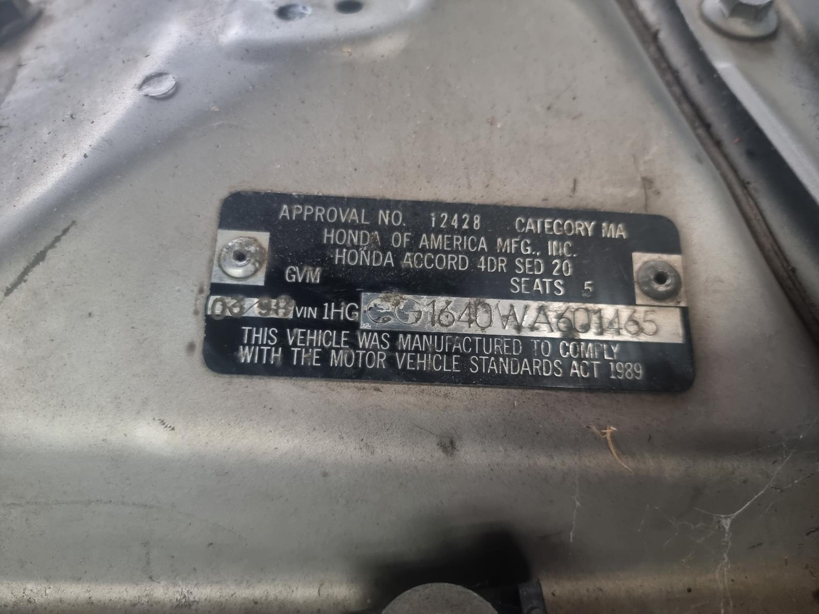 HONDA ACCORD 11/1997-05/2003 POWER WINDOW SWITCH RIGHT HAND FRONT, CG - Image 3