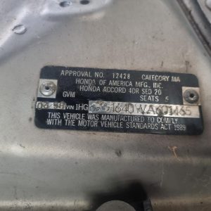 HONDA ACCORD 11/1997-05/2003 SEDAN REAR GARNISH BOOTLID LEFT HAND SIDE, CG