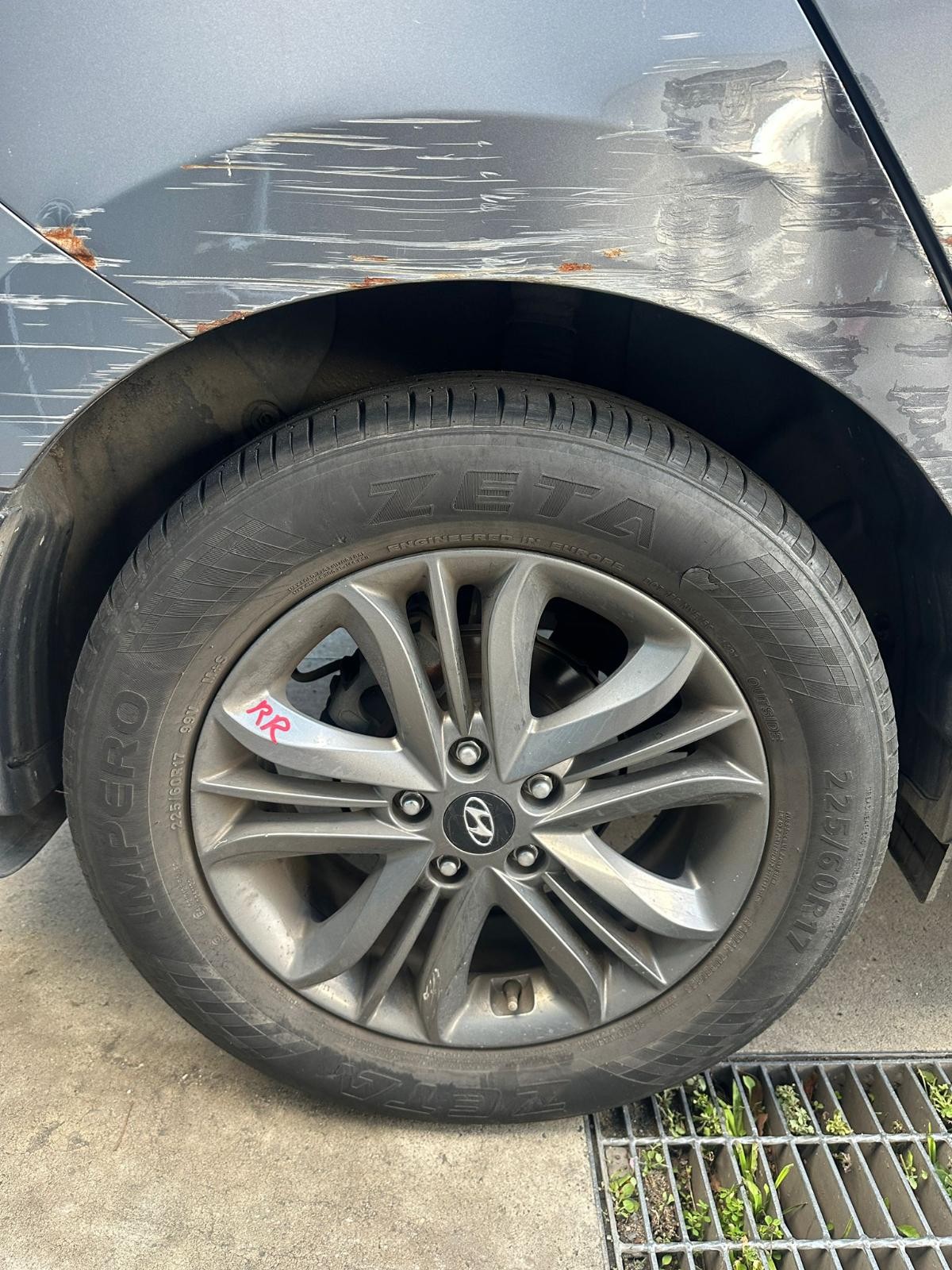 HYUNDAI IX35 LM SERIES 10/2013-01/2016 RIGHT REAR WHEEL ALLOY FACTORY 17X6.5IN