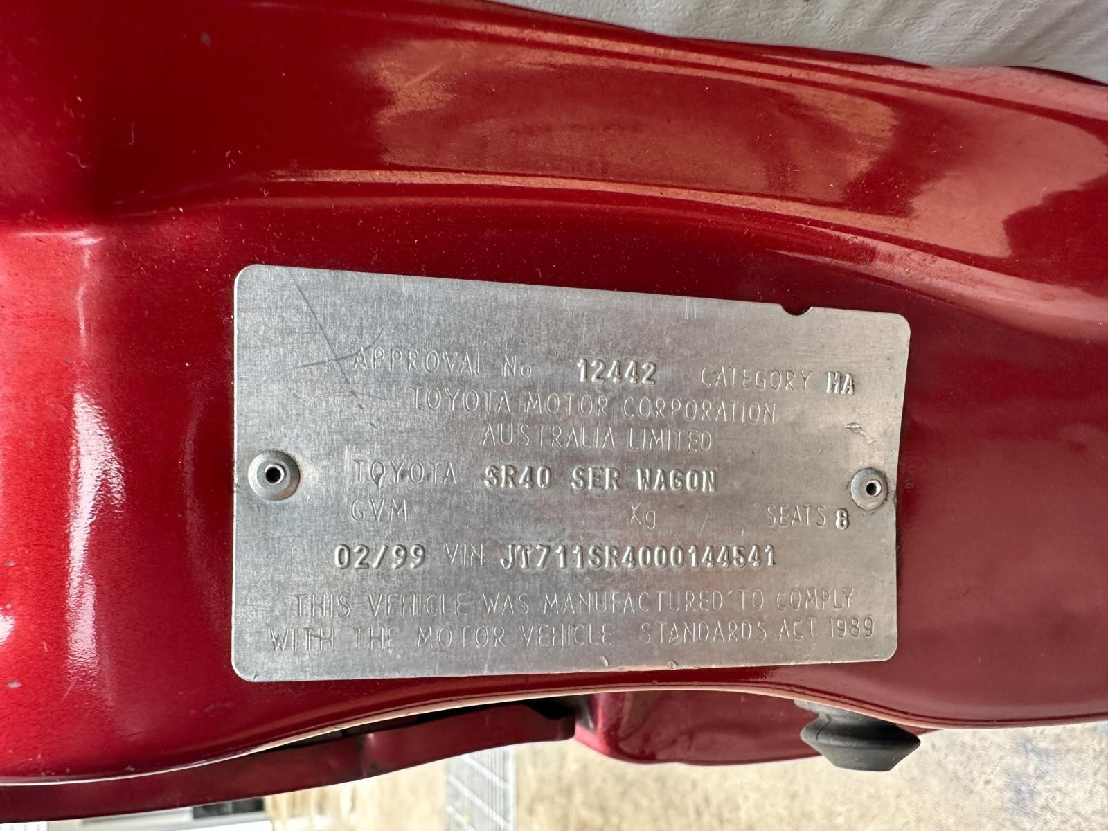 TOYOTA SPACIA SR40 02/1998-12/2001 RIGHT SIDE 3RD SEAT - Image 11