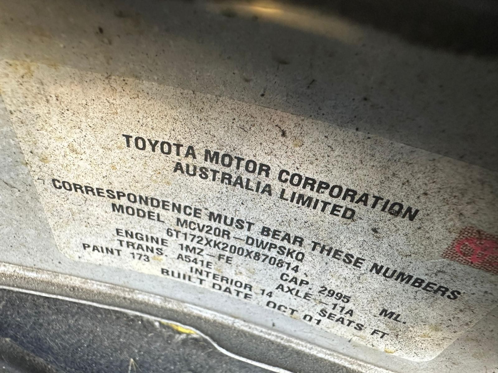TOYOTA CAMRY SK20 08/1997-08/2002 RIGHT FRONT INNER DOOR HANDLE - Image 12