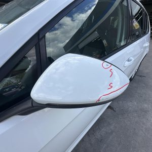 VOLKSWAGEN GOLF GEN 7 11/12-03/17 LEFT DOOR MIRROR WHITE MANUAL FOLD 5G2857507CH