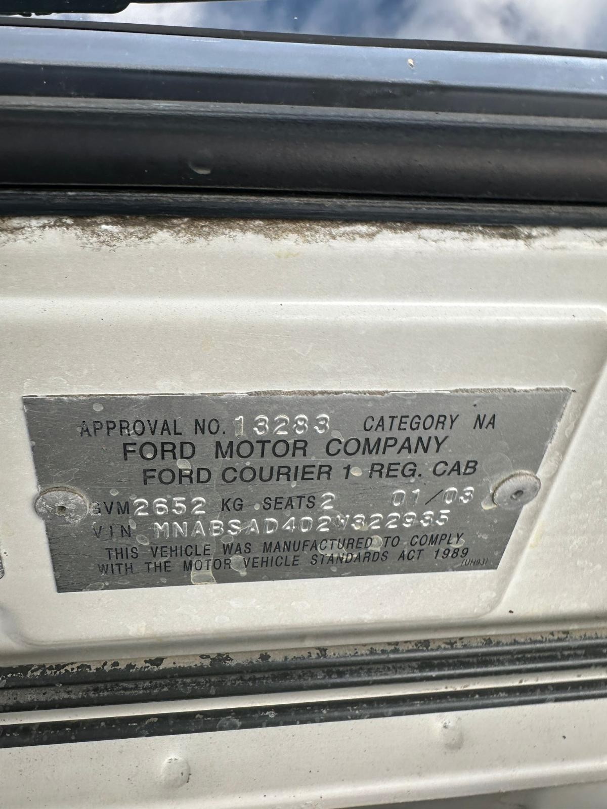 FORD COURIER PC-PH 1980-11/2006 TRAY BACK SINGLE CAB STEEL L242 x W188 x H102 - Image 6