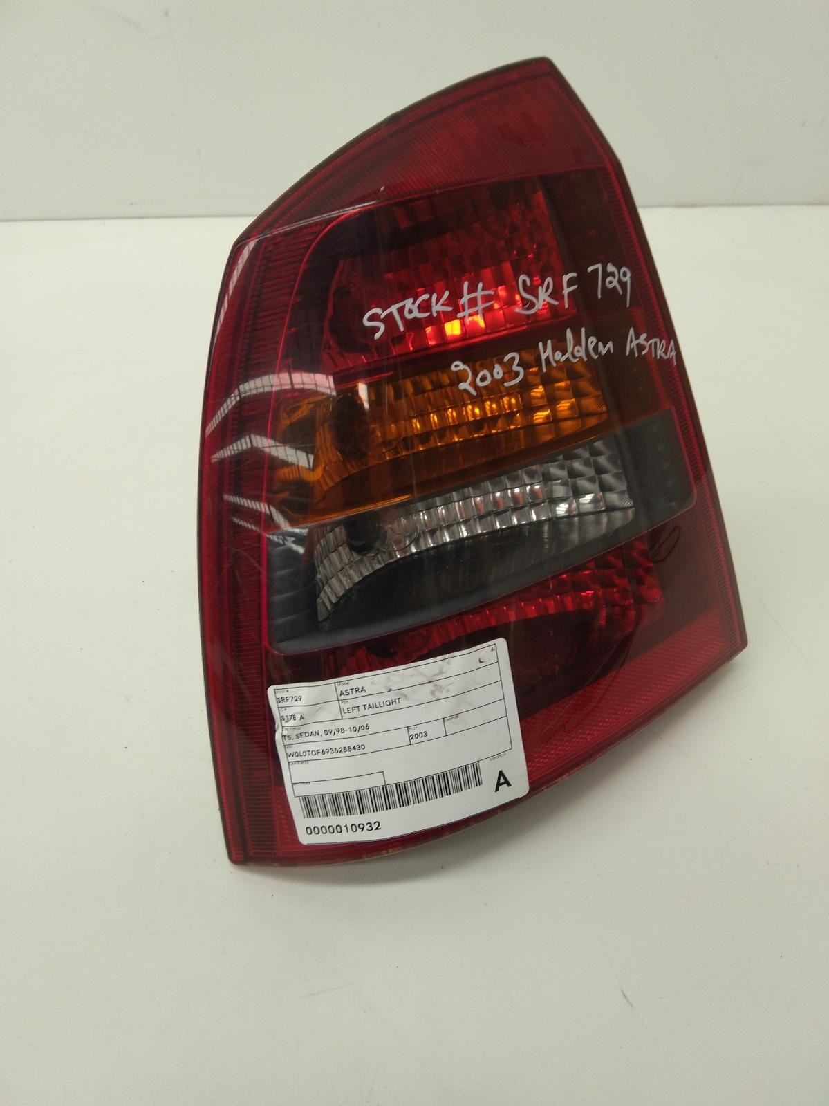 HOLDEN ASTRA TS 09/1998-10/2006 LEFT TAILLIGHT SEDAN