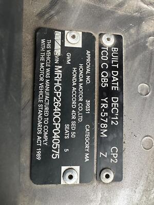 HONDA ACCORD 8TH GEN 02/2008-04/2013 RIGHT FRONT WINDOW REG/MOTOR 72210TC0T12 - Image 12