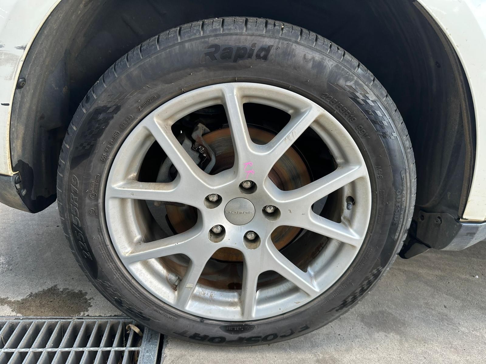 DODGE JOURNEY JC 07/2011-12/2016 RIGHT REAR WHEEL ALLOY FACTORY 19X7IN SILVER