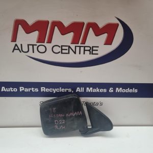 NISSAN NAVARA RIGHT DOOR MIRROR D22, MANUAL, CORNER MOUNTED, BLACK, 04/97-08/15