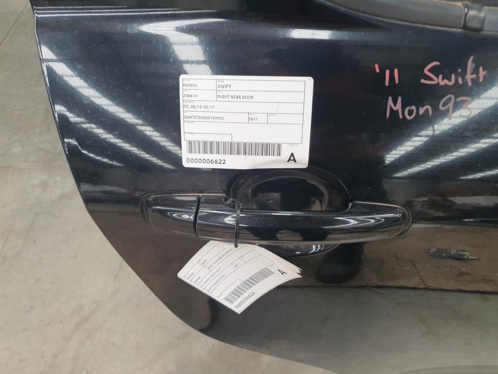 SUZUKI SWIFT RIGHT REAR DOOR FZ, 08/10-03/17 10 11 12 13 14 15 16 17 - Image 3