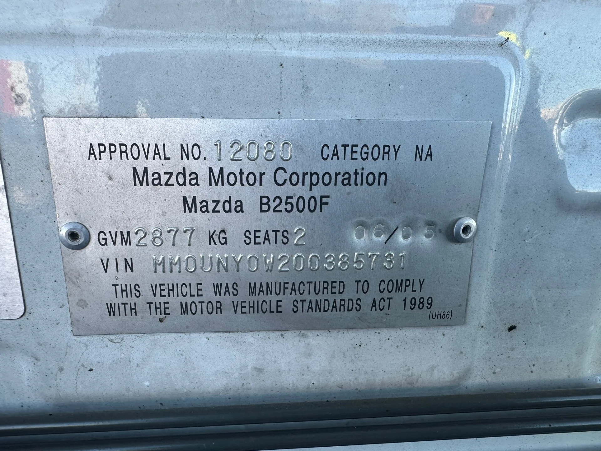 Mazda Bravo 2005 White Manual Diesel