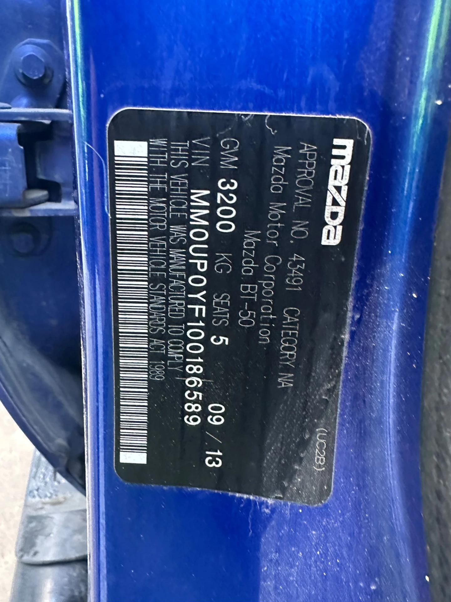 Mazda BT-50 2013 Blue Auto Diesel