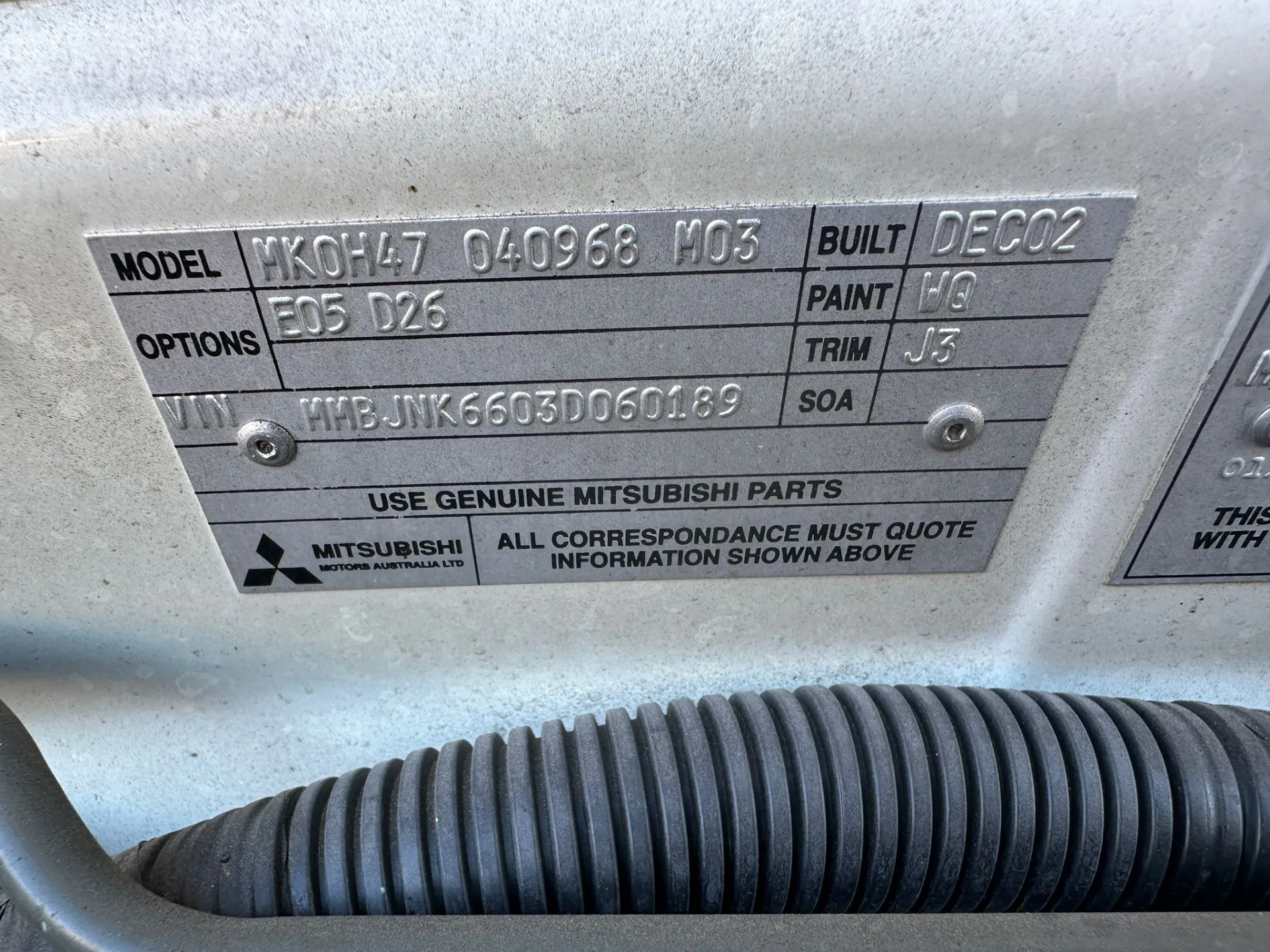 Mitsubishi Triton 2002 White Manual Petrol