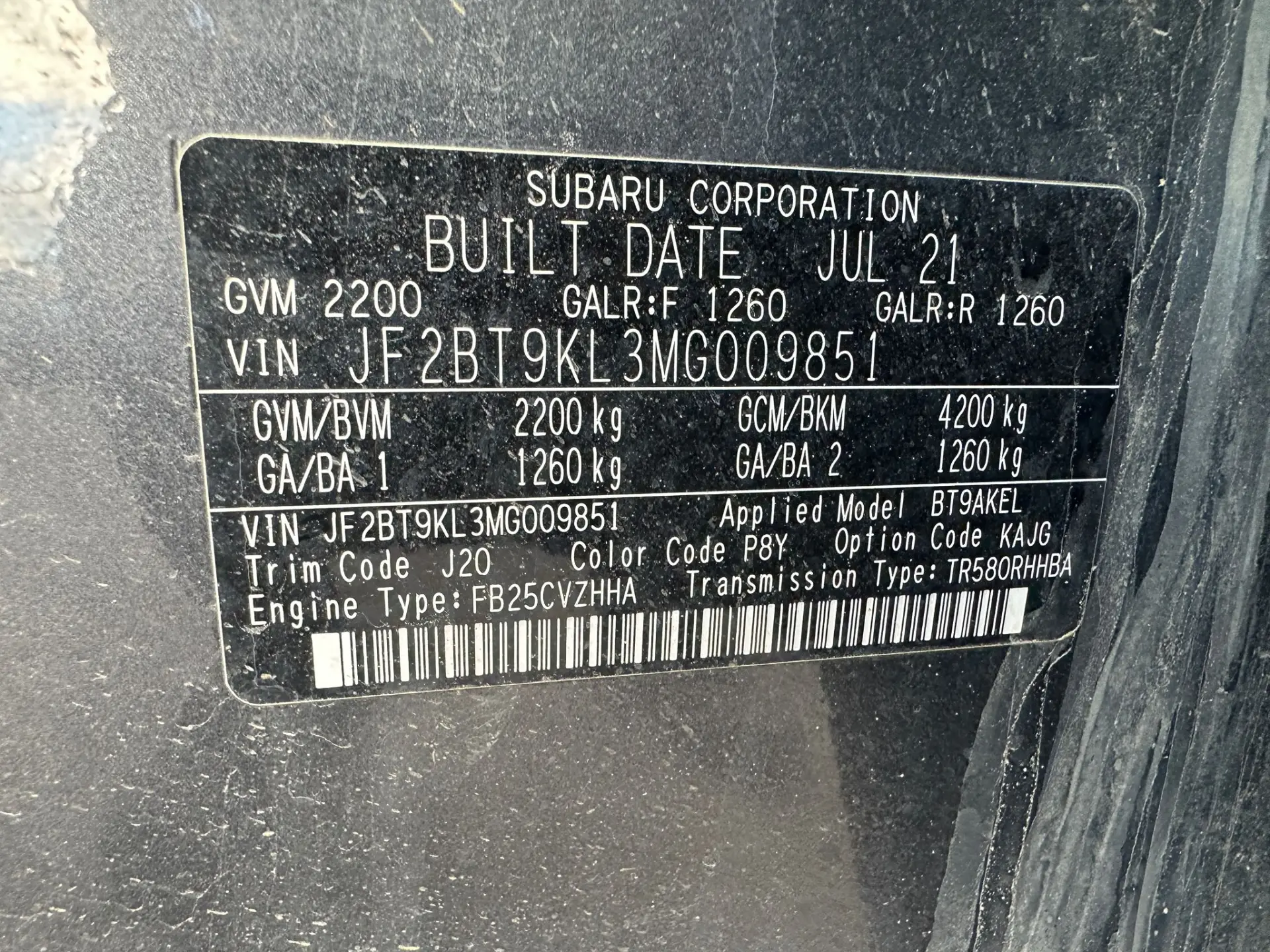 Subaru Outback 2021 Black Auto Petrol