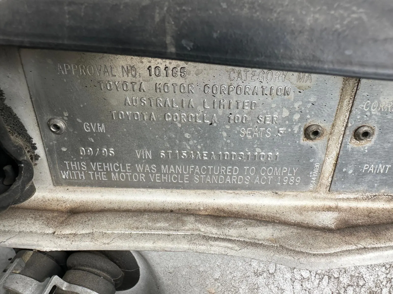 Toyota Corolla 1995 White Auto Petrol