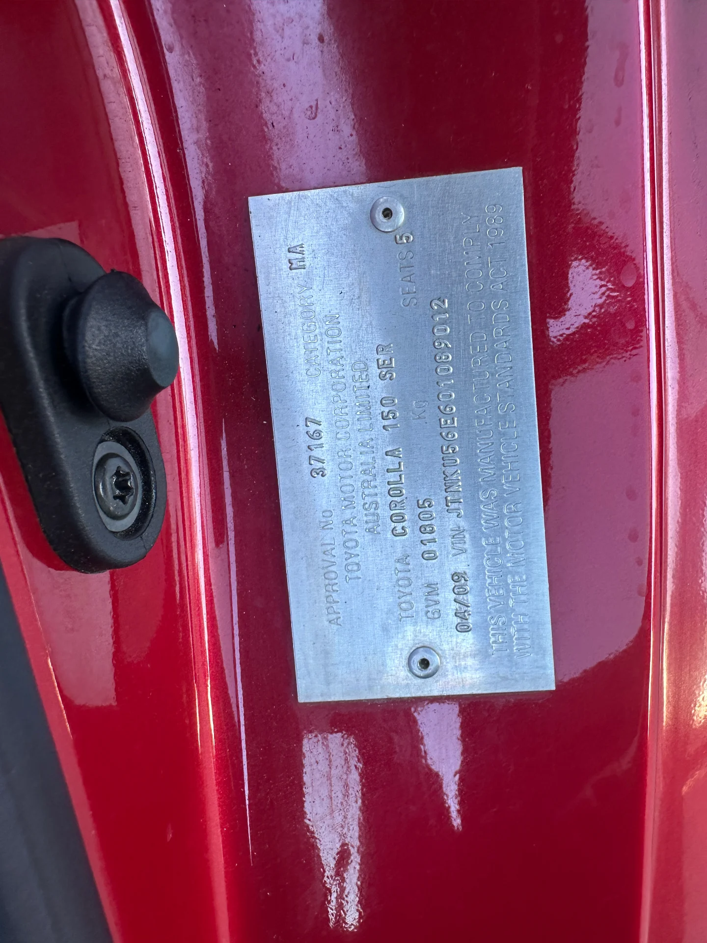 Toyota Corolla 2009 Red Auto Petrol