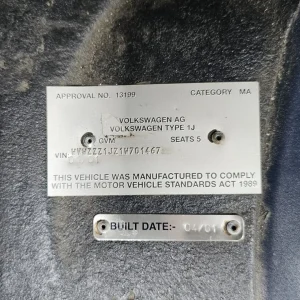 Volkswagen Golf 2001 Black Manual Petrol